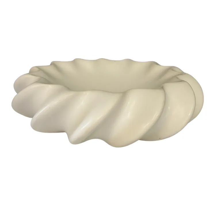 Ceramic Wave Bowl Cream Large