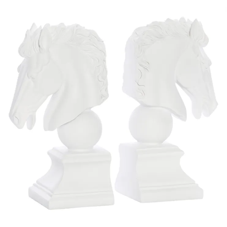 White horsehead bookends