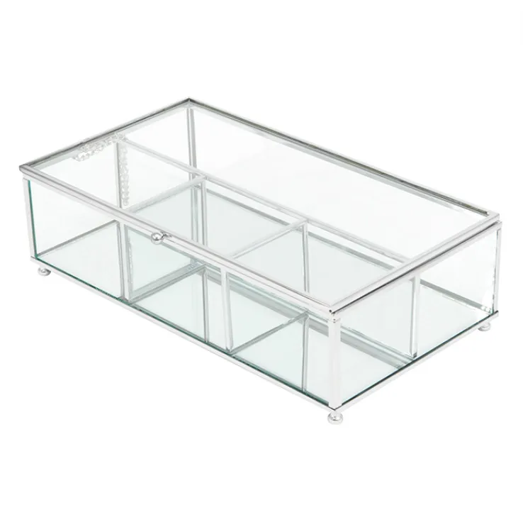 Clear mirror 4 compartment box