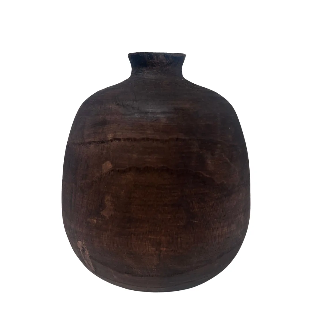 Wood vase narrow neck med