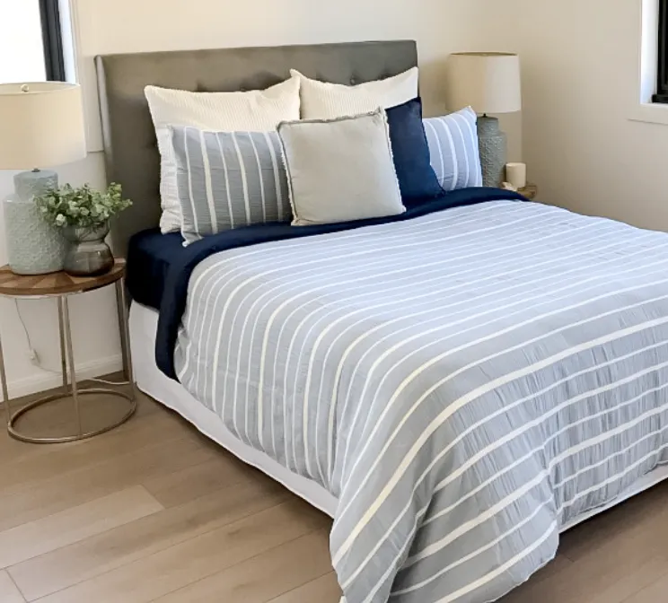 KB Baby Blue Stripe Bedding Set