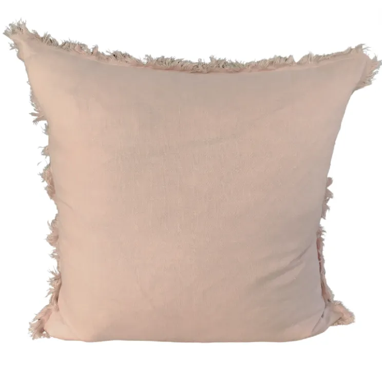 Pink frill linen feather cushion