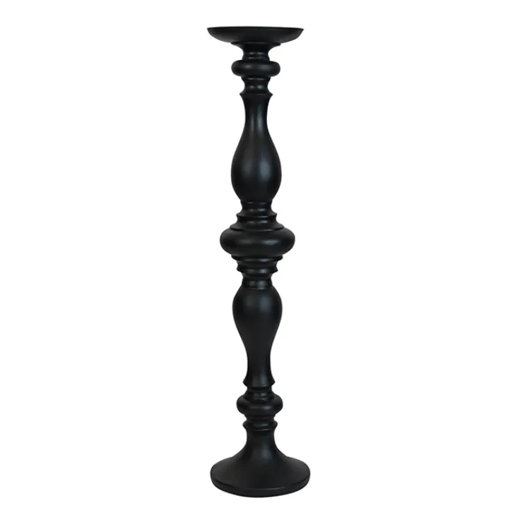 Black Resin Candle Holder Large