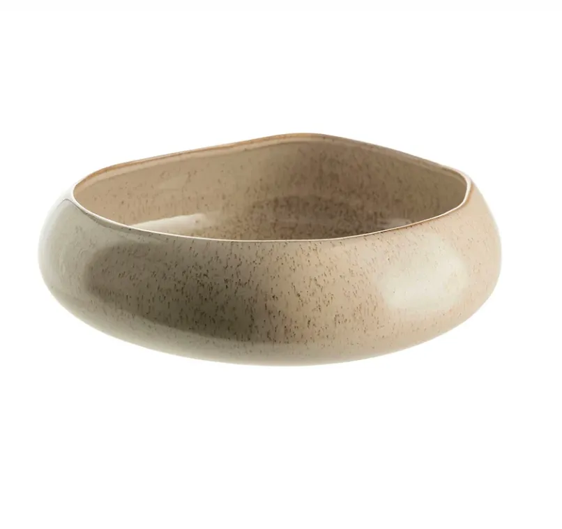 Tan Bulb Ceramic Bowl