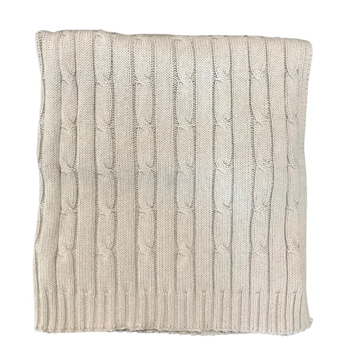 Grey Knit cot throw