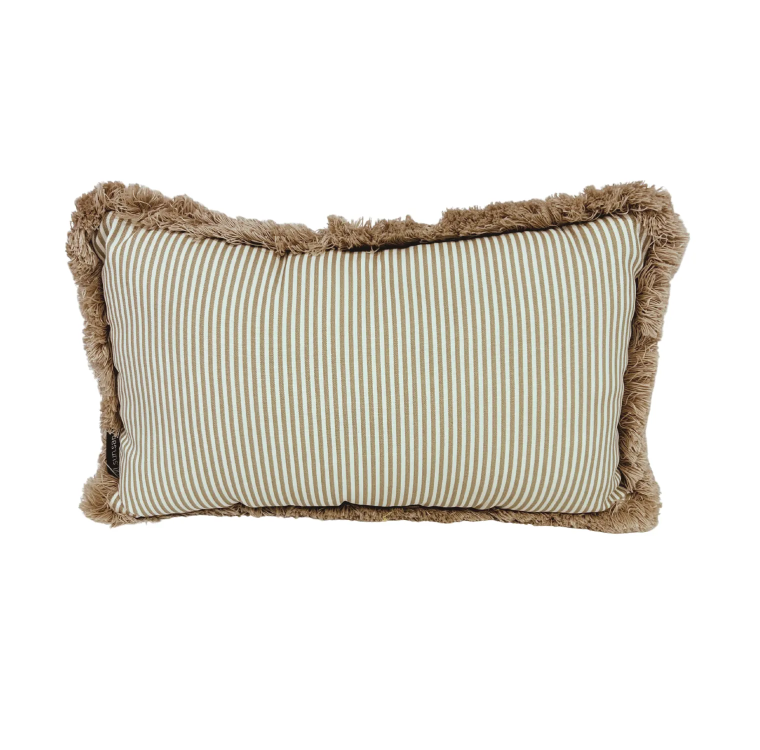 Outdoor Beige Stripe Fringe Lumber Cushion 