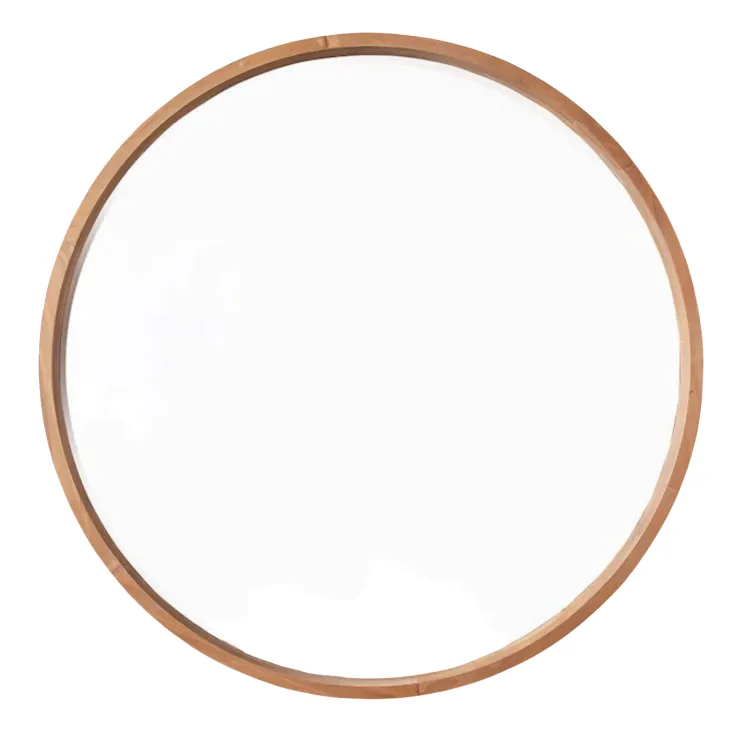 Oak Look Round Mirror 90cm