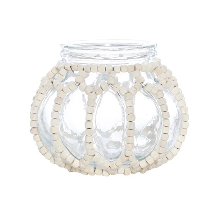 Beaded glass lantern wide