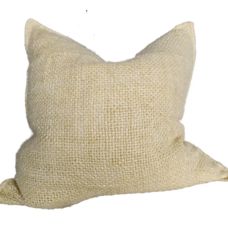 Lemon Hand Loomed French Linen Feather Cushion
