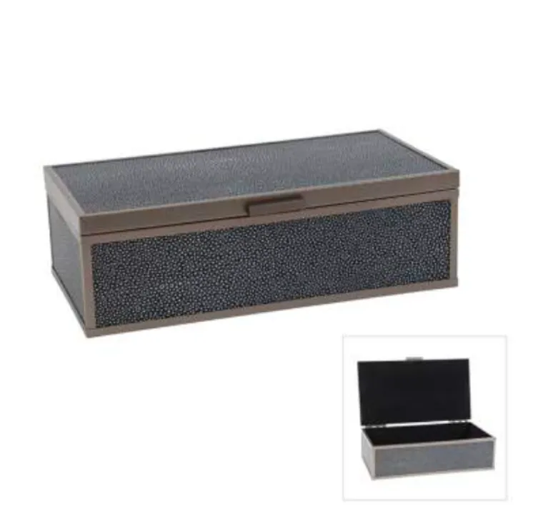 Pu black shark skin box