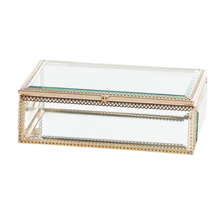 Glass / gold edge jewel box rect