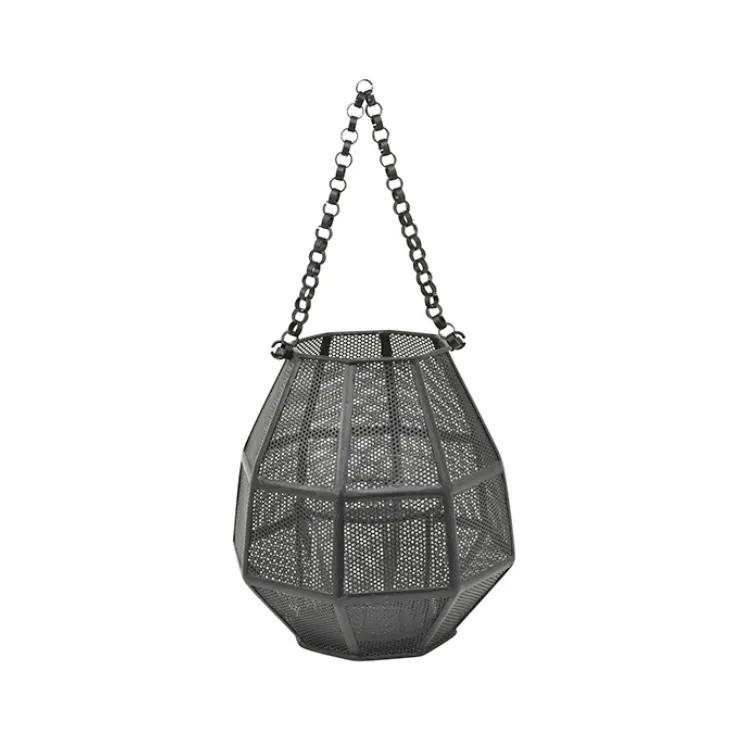 Metal black mesh lantern sml