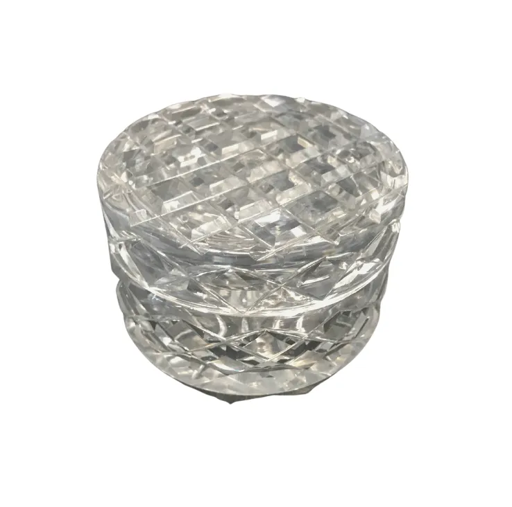 Cut glass lidded round jar