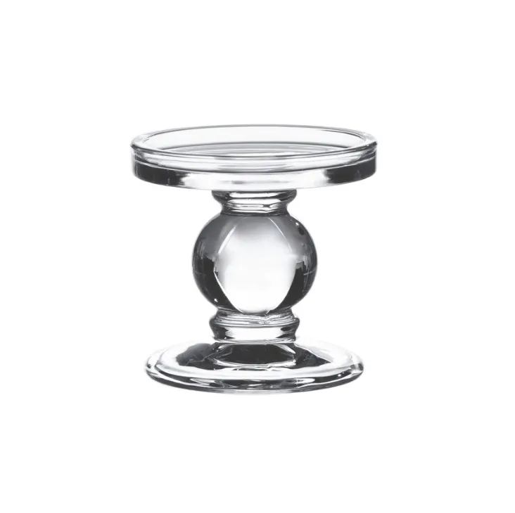 Clear Glass Candle Holder