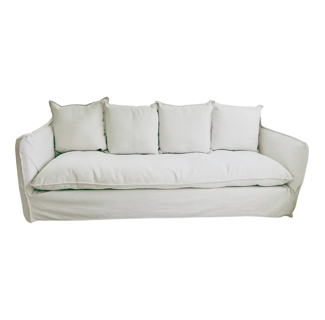 3 Seater Cream Slip Cover Lounge