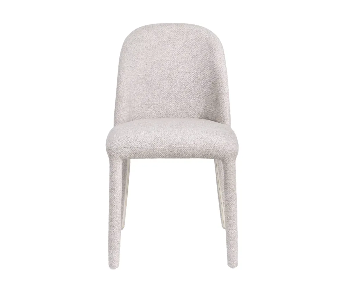Cream Rounded Back Fabric Dining Chair