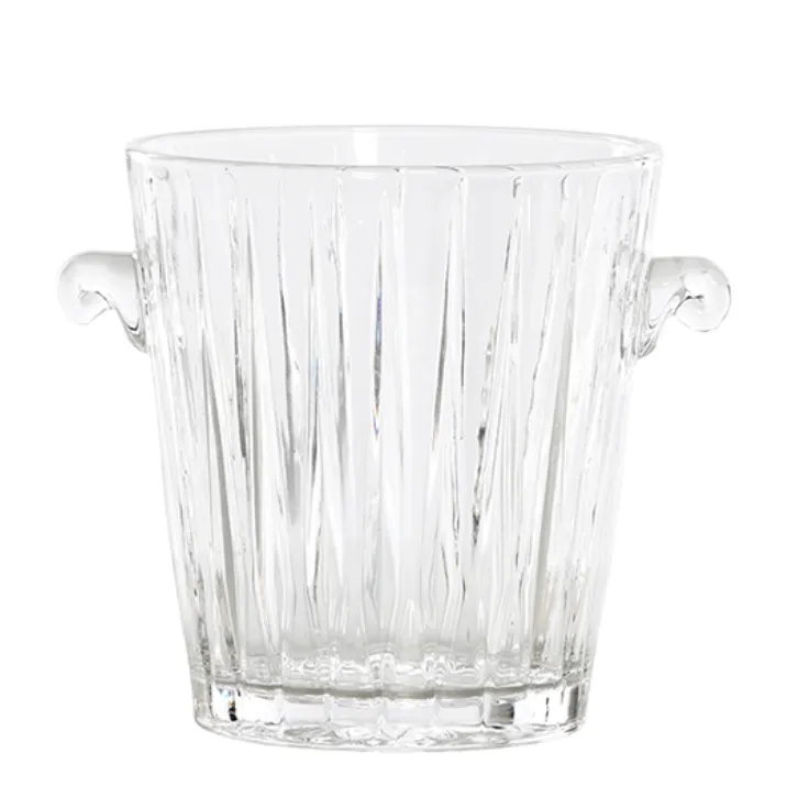 Glass ribbed ice bucket