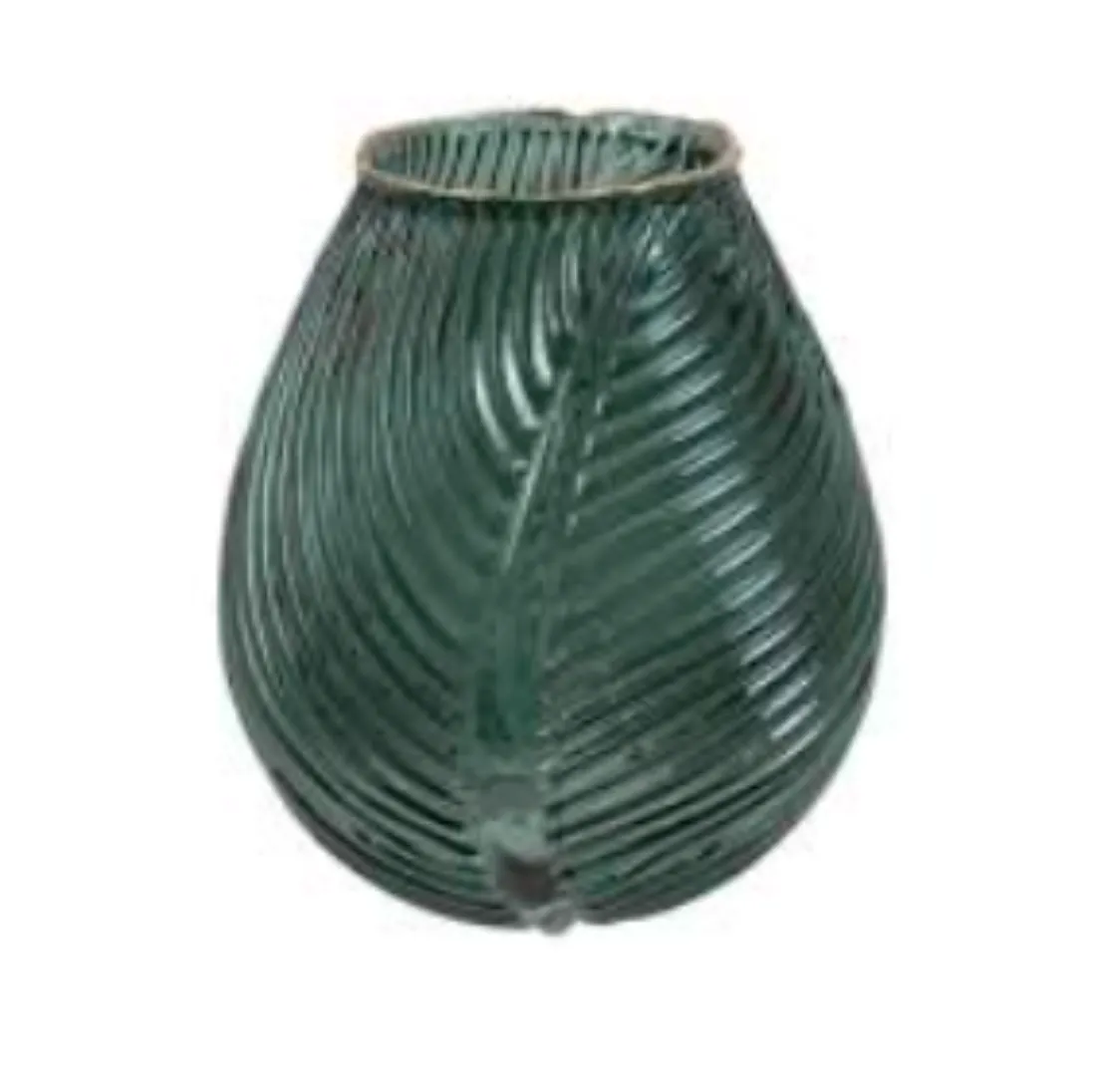 Green Leaf Gold Trim Vase