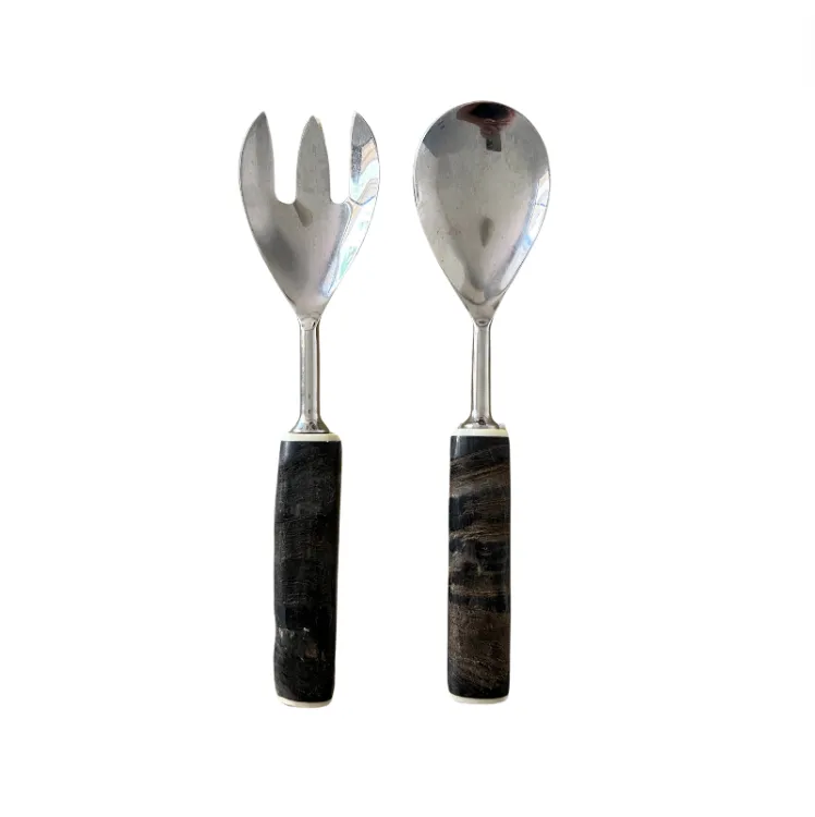 Bone Inlay Salad Servers