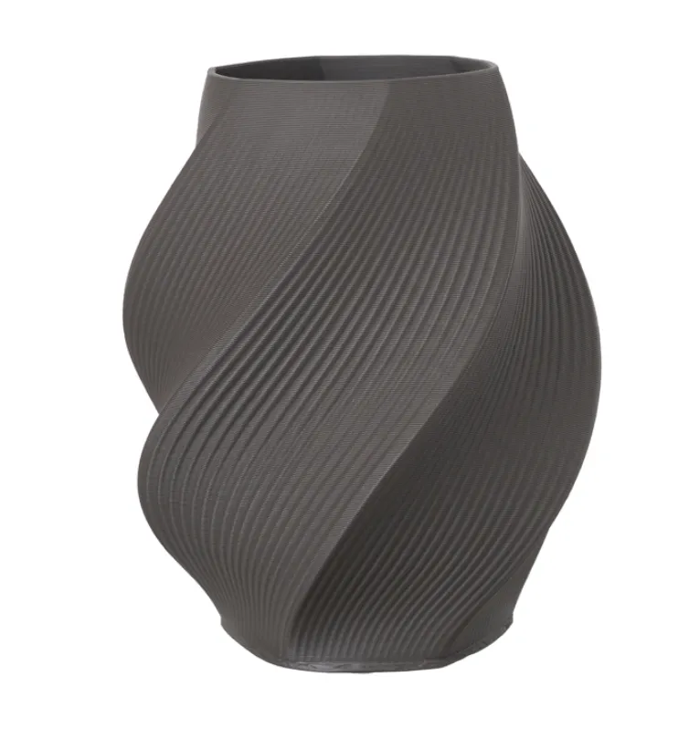 Ceramic Grey Swirl Vase Large