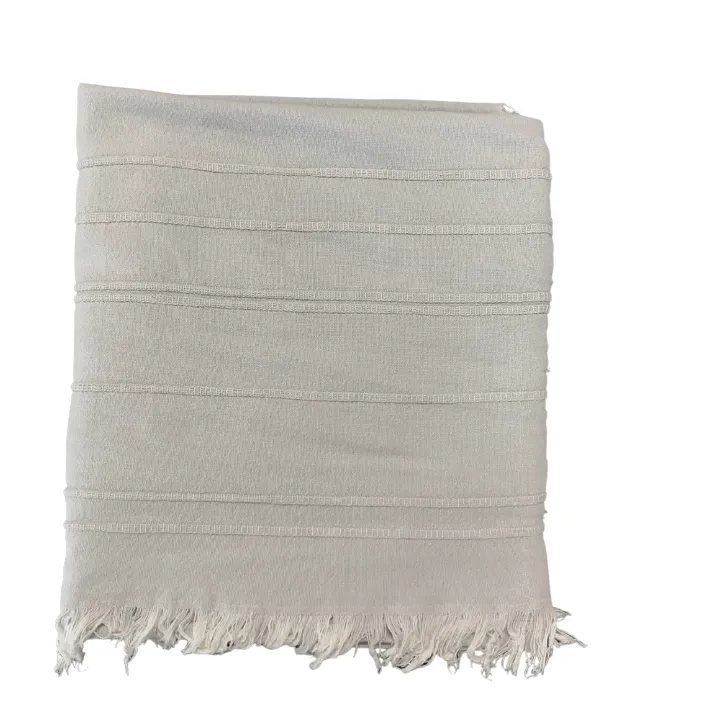 Grey plain stripe throw