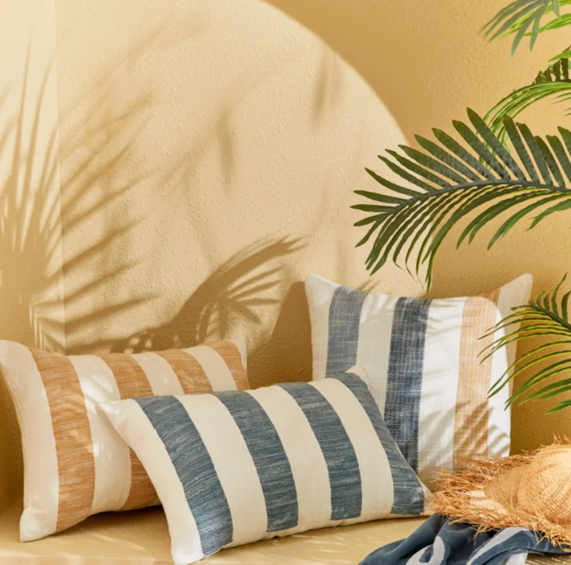 Outdoor Orange Stripe Lumber Cushion