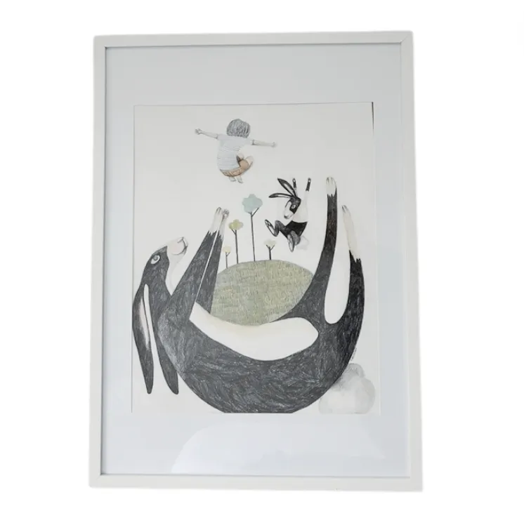 Rabbit & Boy Playing Artwork