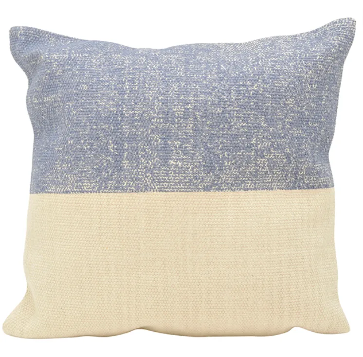 Sand / Navy canvas poly cushion