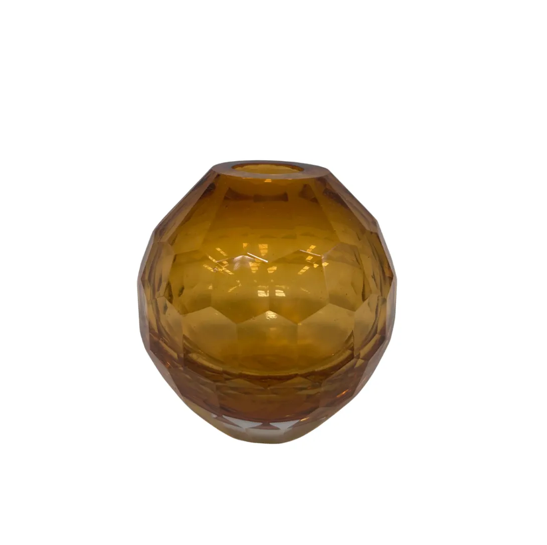 Yellow Glass Bud Vase Short