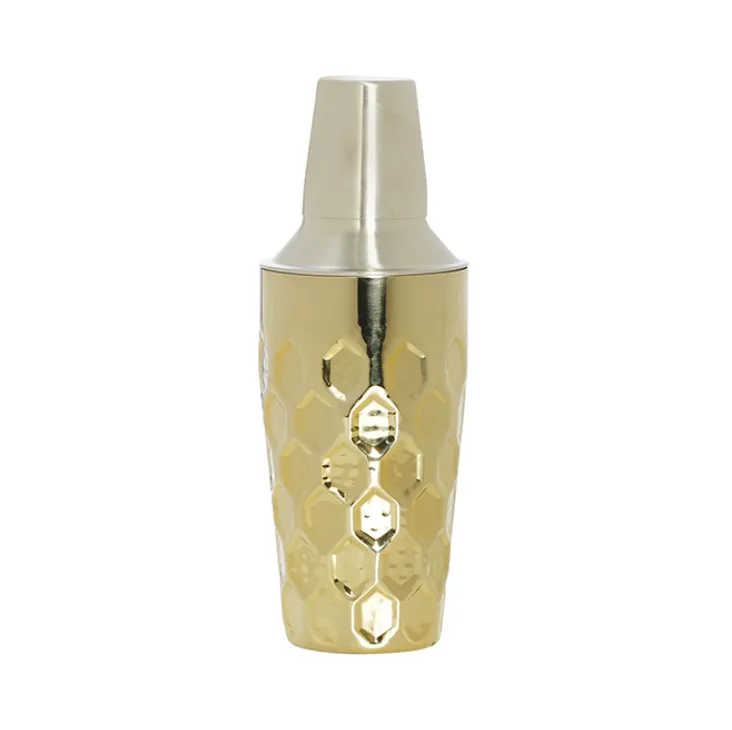 Honeycomb cocktail shaker gold