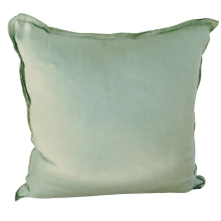 Green Linen plain feather cushion