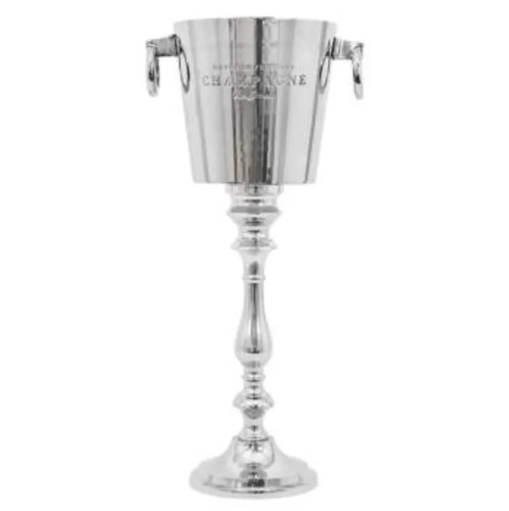 Nickel champagne pedestal ice bucket