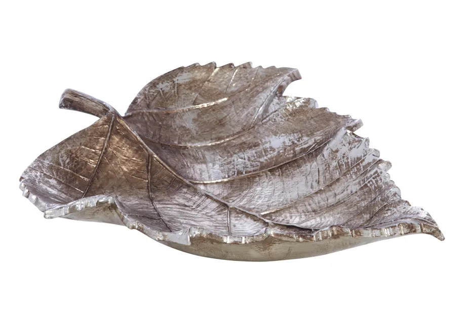 Silver resin leaf platter 2
