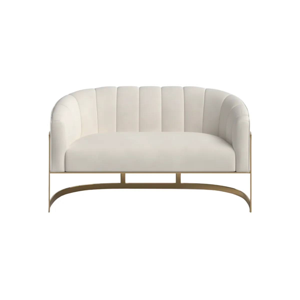 Ivory Velvet Loveseat