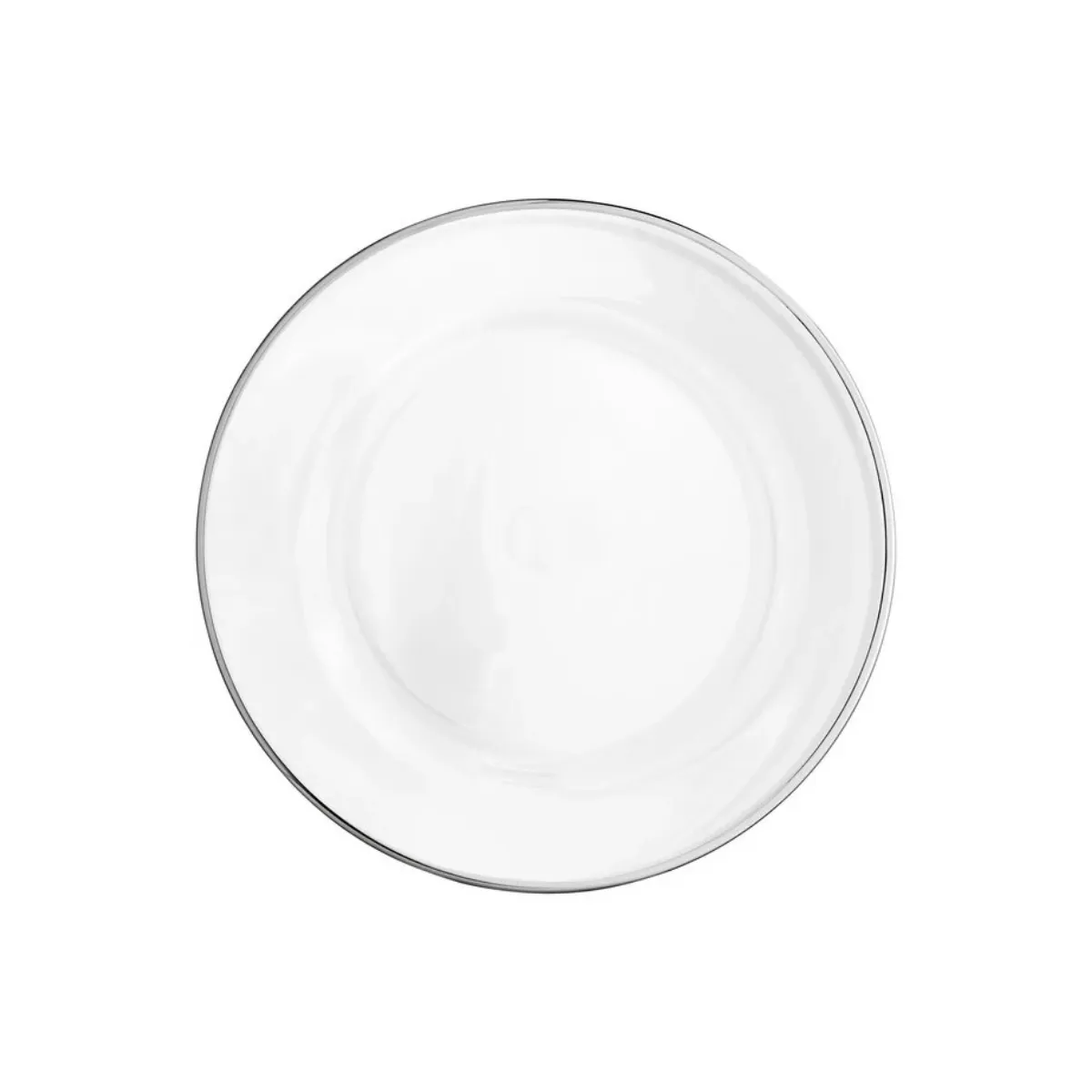 Silver Rim Glass Charger Plate