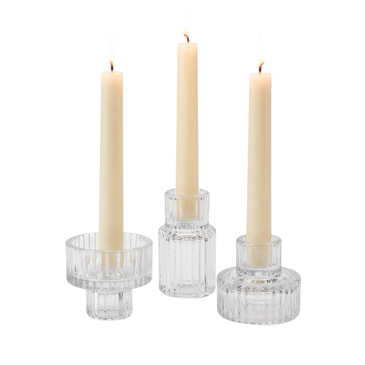Lucid Liquid Taper Candle Centerpiece Set