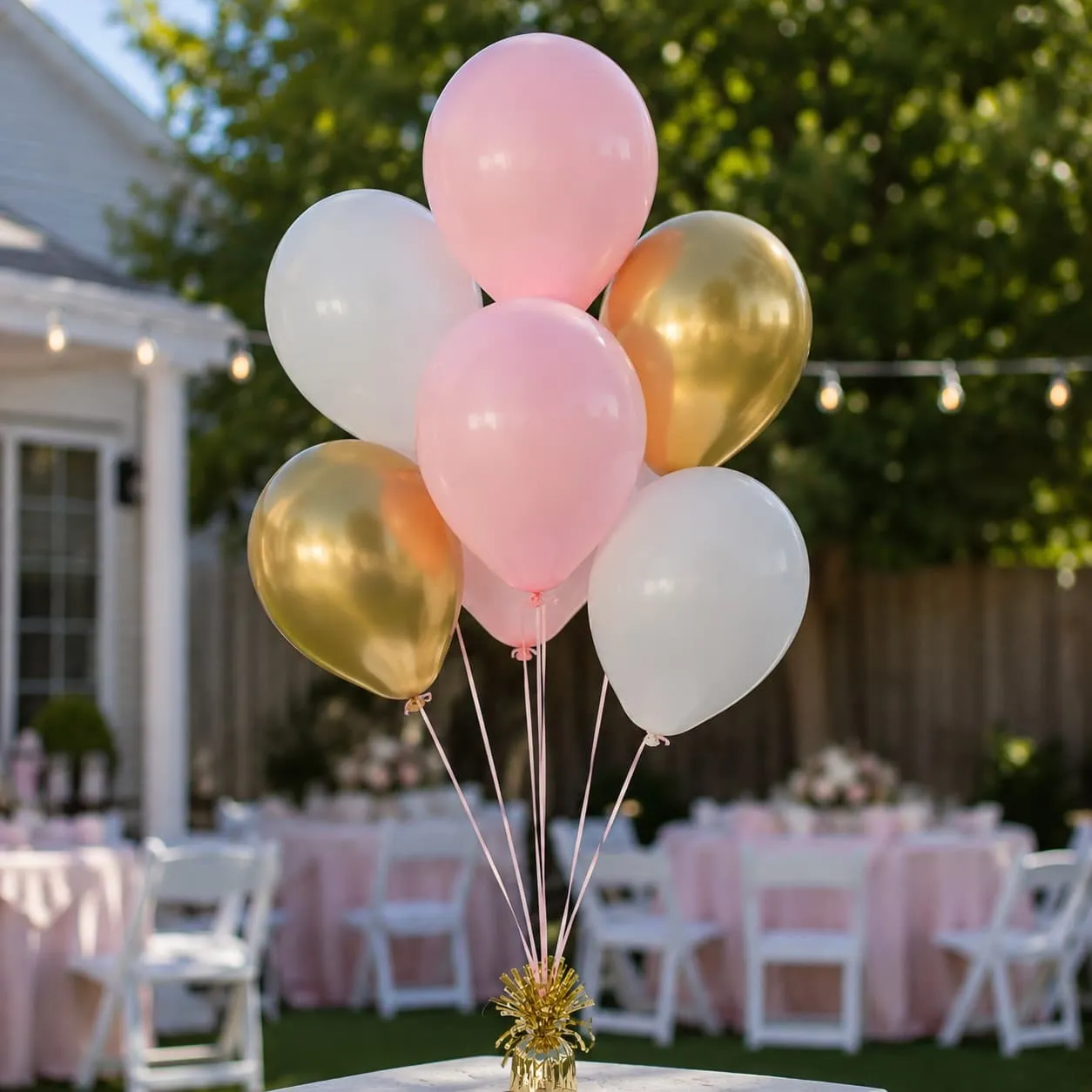 Full 7 Helium Filled Latex Balloon Bouquet