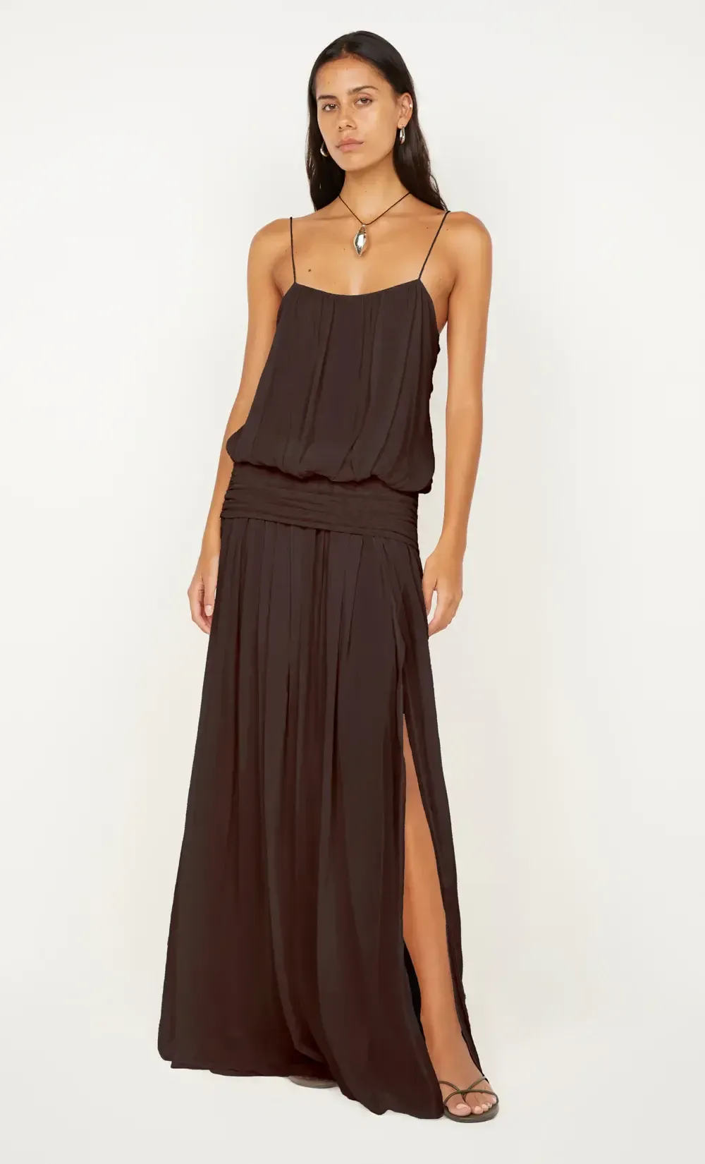 Bec + Bridge Camille Blouson Dress in Dark Chocolate SIZE 6
