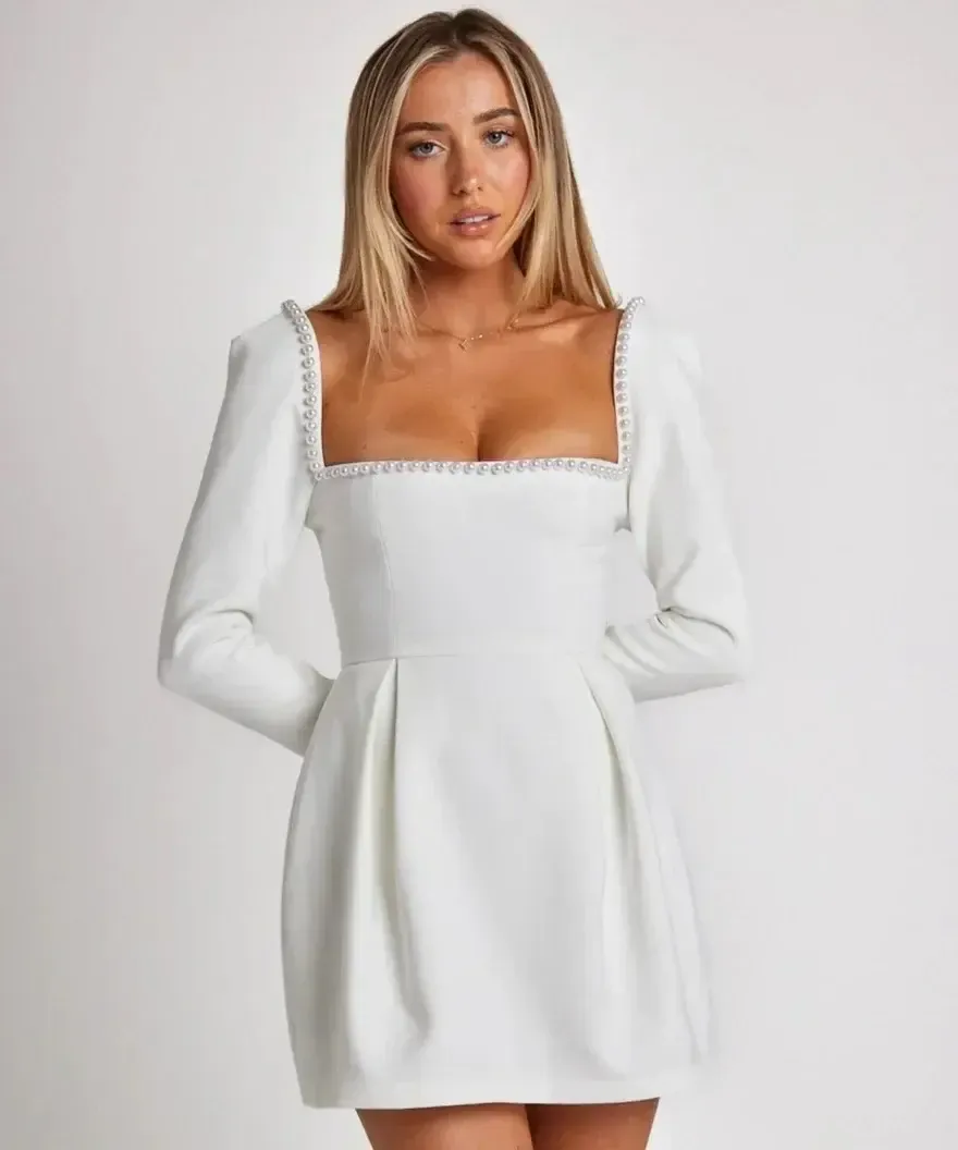 Odd Muse Pearl Dress in White SIZE M