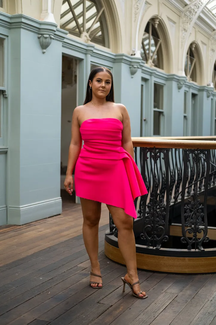 Eliya The Label Liana Mini Dress in Hot Pink SIZE XS  