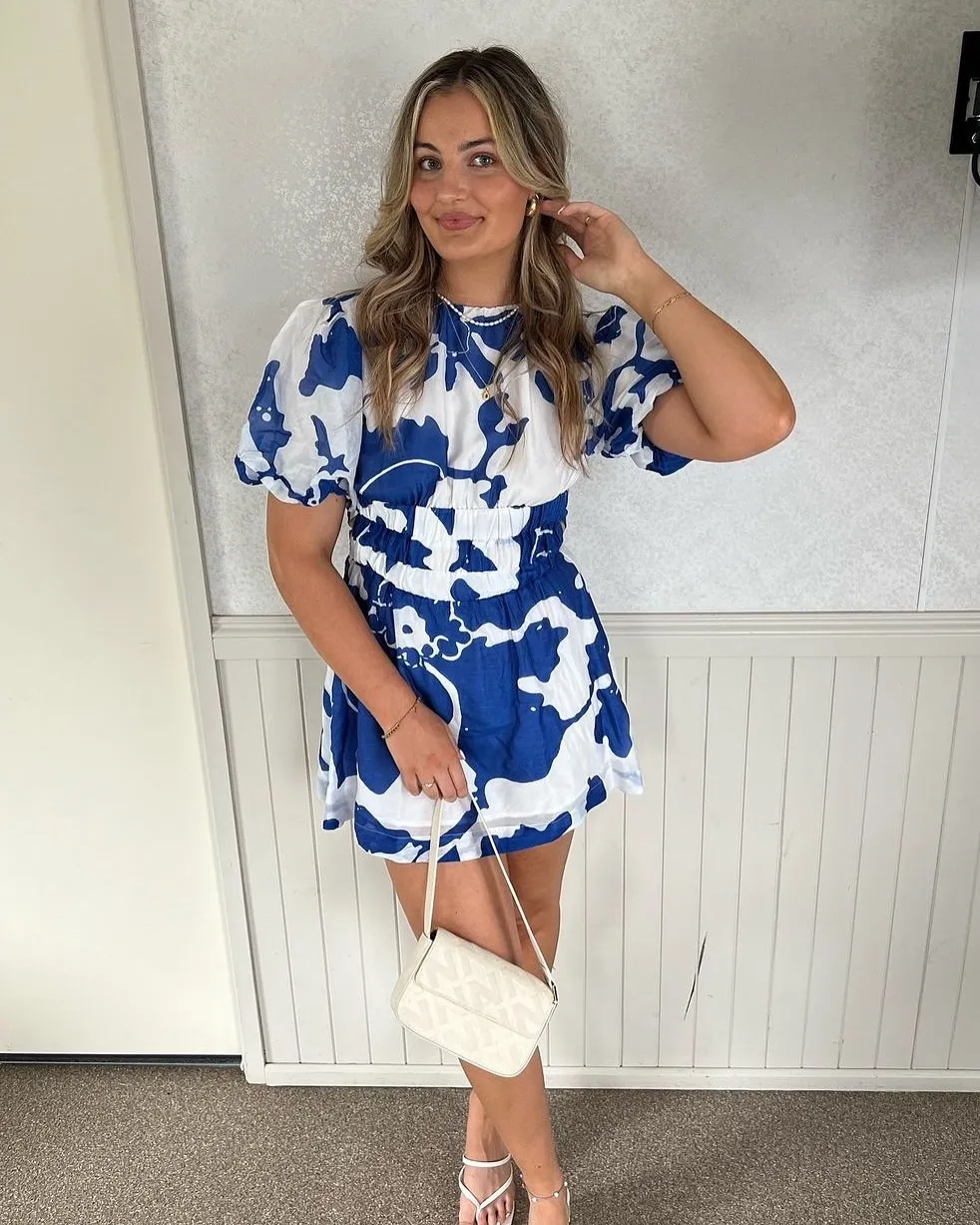 Sir the Label  Vivi Open Back Mini dress in Merce Abstract Print SIZE 1 (8)