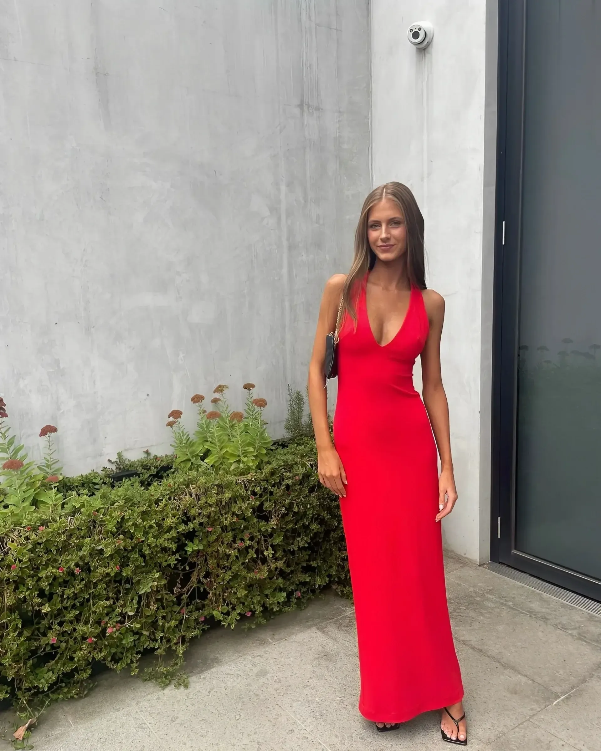 Effie Kats Eiza Gown in Cherry Red SIZE XS