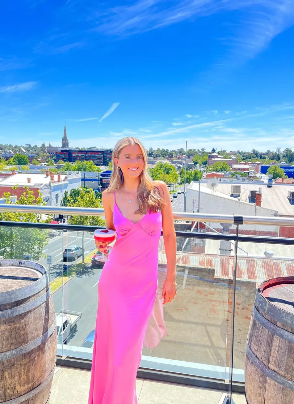 Bec and Bridge Amber V maxi dress in Candy Pink SIZE 6