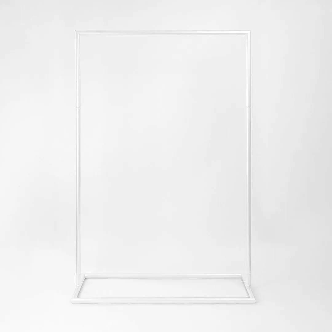 Square Signage Stand - White 