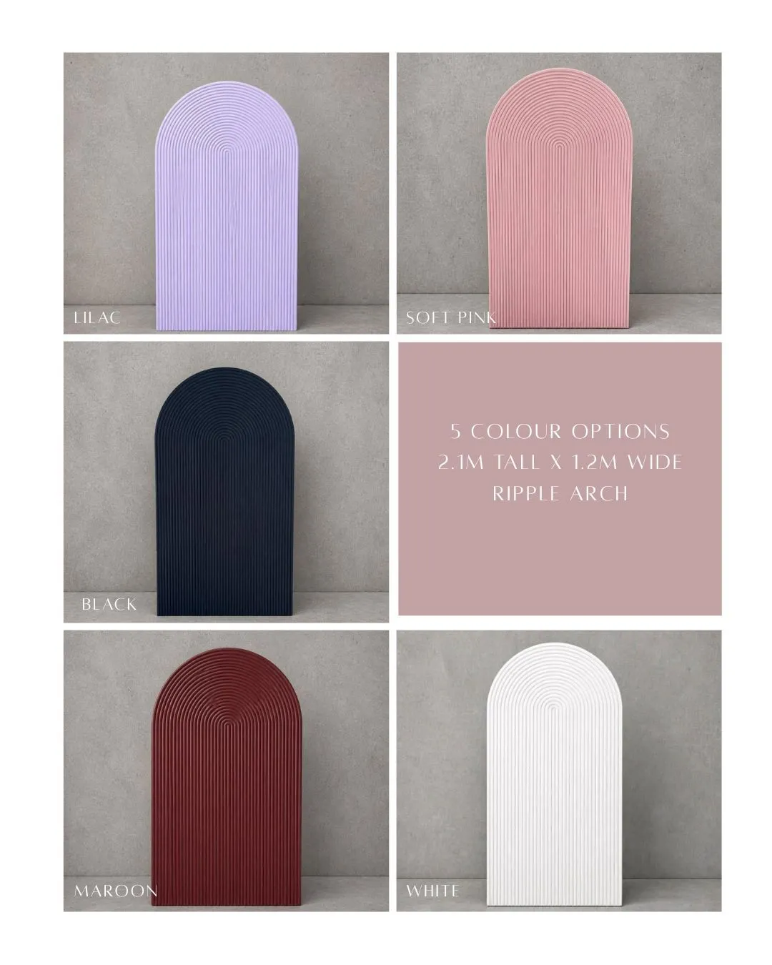 Ripple Arch  2.1m Tall x 1.2m Wide 5 Colour Options