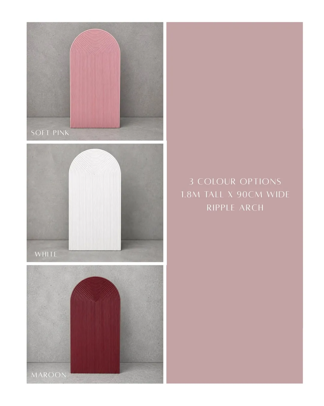 Ripple Arch 1.8m x 90cm - 3 colour options