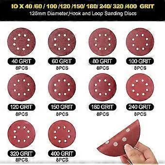  125mm Orbital sanding pad 125mm grit per 150 sheets 