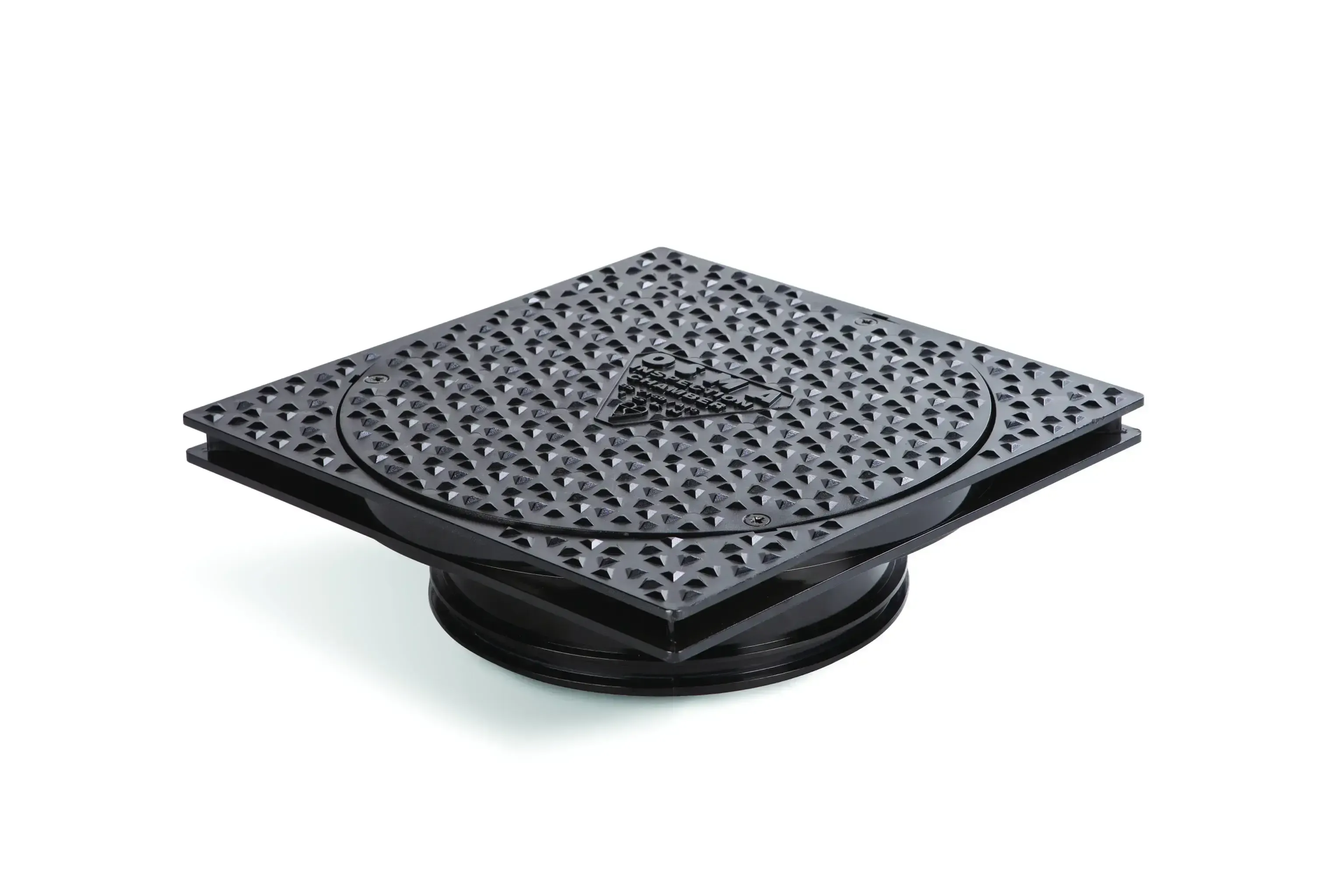  450mm Dia Inspection chamber square cover and frame black PVC 