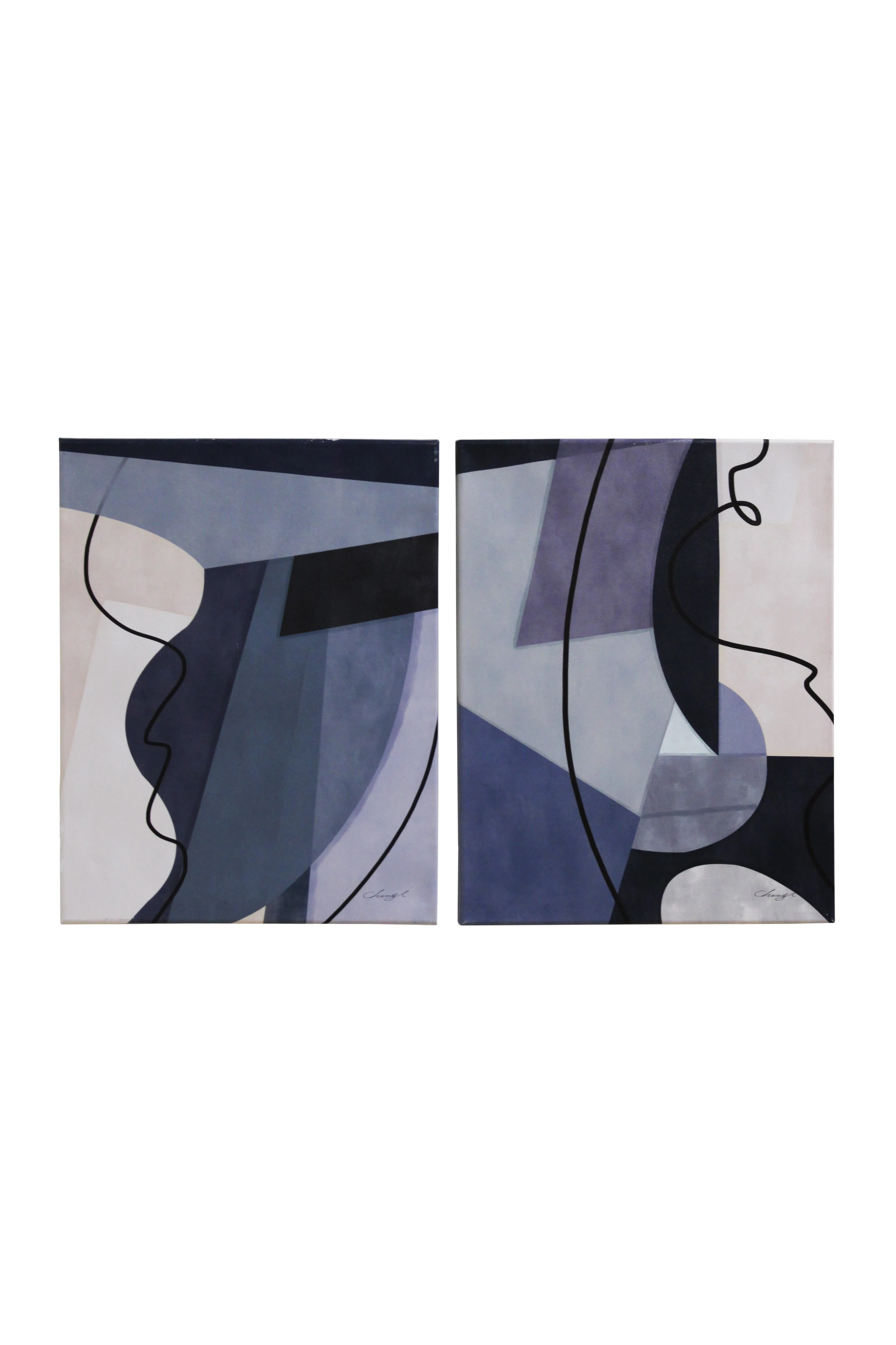 Abstract Silhouette Artwork Set - CAW399