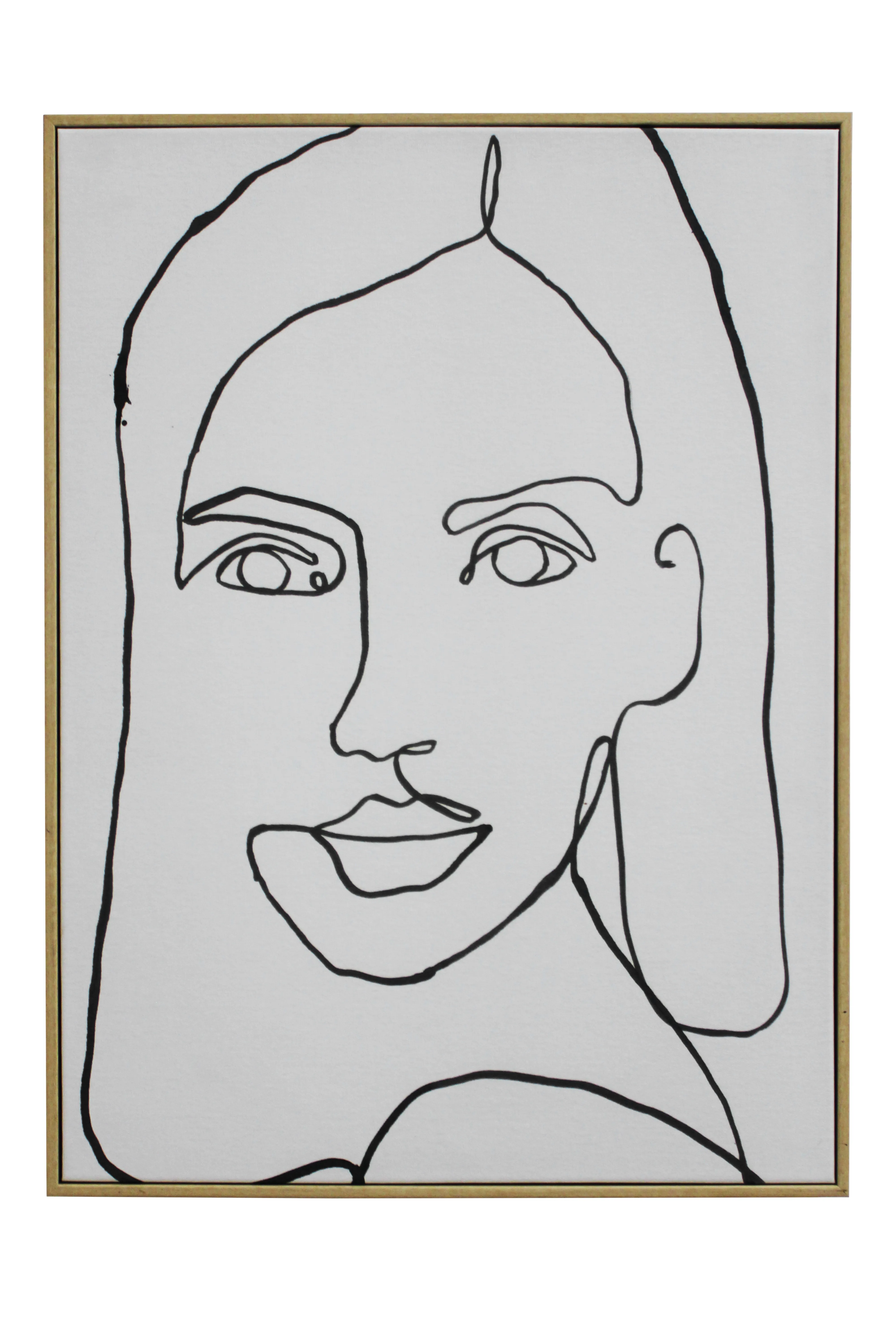 Minimalist Face Outline Artwork - BAW290